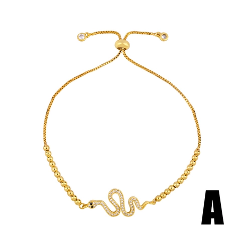 Verstelbare Armband Koper Micro Pave Zirkoon Slang Boze Oog Hamsa Hand Kralenketting Sieraden Voor Dames Mode Accessoire