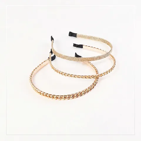 Cerchietto Per Capelli Con Catena In Metallo Design A Rete In Lega Stile Punk Urbano Minimalista Per Donne Accessorio Di Moda Versatile