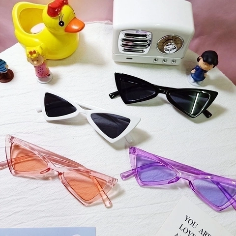 Kids Triangle Sunglasses UV400 Protection Plastic Frame Retro Cat Eye Harajuku Style For Boys Girls Toddlers