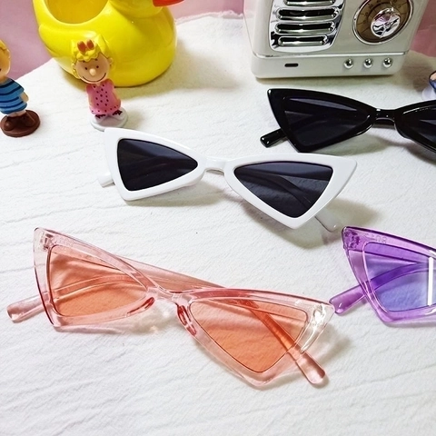 Kids Triangle Sunglasses UV400 Protection Plastic Frame Retro Cat Eye Harajuku Style For Boys Girls Toddlers