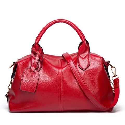 Litchi Pattern PU Leather Boston Handbag With Detachable Shoulder Strap Large Capacity Casual Satchel Tote For Women