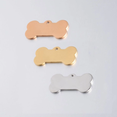 Bone Shaped Pendants 304 Stainless Steel Mirror Polished Dog Tag DIY Jewelry Making Accessories For Pet ID
