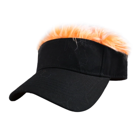 Funny Wig Baseball Cap With Synthetic Hair Cotton Sun Visor Novelty Party Headwear Adjustable Hip Hop Style