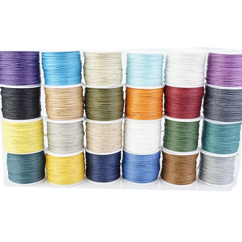 Waxed Cotton Cord Thread Beading String For DIY Bracelet Jewelry Making Handwoven Macrame Material Craft Supply