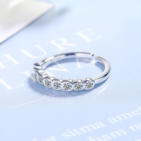 Minimalistische Kupfer Einreihige Strass Verstellbare Offene Ring Für Damen Elegante Zierliche Fingerring Modeschmuck Geschenk