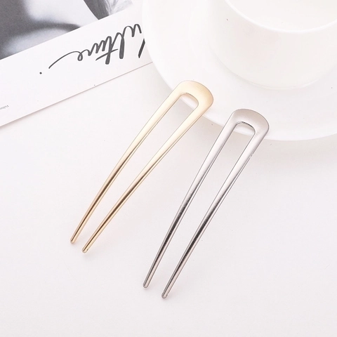 Bastoncino per Capelli in Metallo a Forma di U Minimalista Stile Coreano Forcina Forcina per Chignon per Donna Accessori Moda
