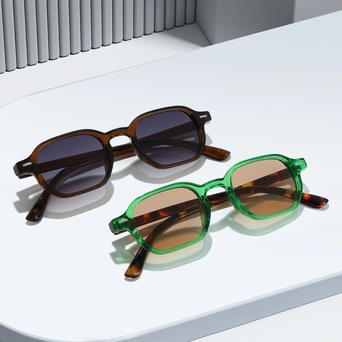 Gafas De Sol Rectangulares Vintage Protección UV400 Montura Cuadrada Retro PC Para Hombres Mujeres Conducción Al Aire Libre