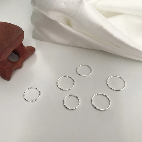 Minimalistischer 925 Sterlingsilber Ring Für Damen Poliertes Schmales Band Schlichter Stapelbarer Geometrischer Mode Fingerschmuck