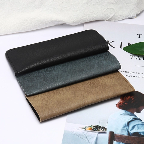 Soft Leather Glasses Case Pouch Waterproof PU Eyewear Storage Bag Slim Portable Protective Sleeve For Sunglasses Reading Glasses