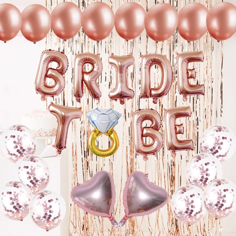 Aluminum Foil And Latex Balloons Bride To Be Lettering Bachelorette Party Decorations Wedding Bridal Shower Supplies