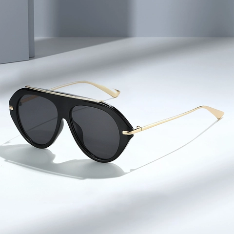 Gafas De Sol Aviador Moda Grandes Vintage Protección UV400 Montura Metal PC Para Hombres Mujeres Viajes