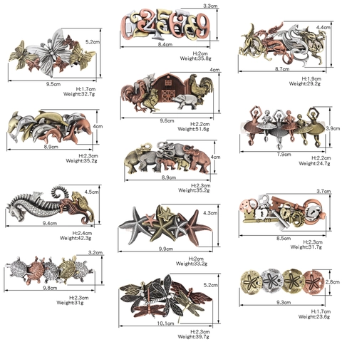 Vintage Steampunk Legierung Haarklammern Retro Metall Federclips Drache Schmetterling Delfin Nummer Design Schmuck
