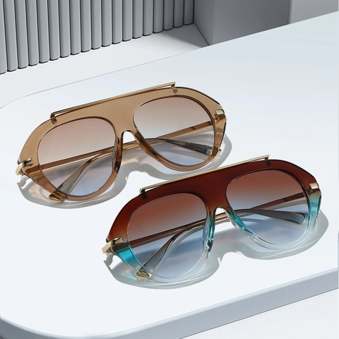 Gafas De Sol Aviador Moda Grandes Vintage Protección UV400 Montura Metal PC Para Hombres Mujeres Viajes