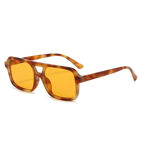 Retro Vierkante Zonnebril Dames Dubbele Brug PC Frame UV400 Bescherming Vintage Mode Outdoor Brillen