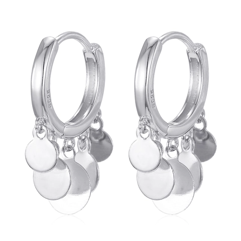 Minimalistische Oorringen Met Ronde Schijf Bedels Koper Met 925 Sterling Zilveren Oorsteker Geometrische Bungel Stijl
