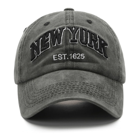New York Bestickt Gewaschene Baumwolle Baseballkappe Vintage Verstellbarer Hut Für Herren Damen Lässige Outdoor-Kappe