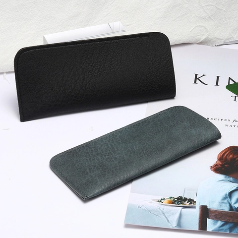 Soft Leather Glasses Case Pouch Waterproof PU Eyewear Storage Bag Slim Portable Protective Sleeve For Sunglasses Reading Glasses
