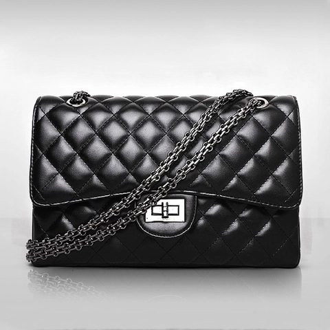 Women Quilted Chain Shoulder Bag Rhombus Quilted Flip Crossbody Bag With Twist Lock Classic Elegant Square Bag Fashion Top