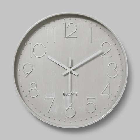 Orologio Da Parete Silenzioso Moderno Orologi Al Quarzo Appesi Rotondi Grandi Numeri In Rilievo Cornice Plastica Vetro Per Soggiorno
