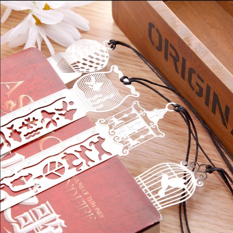 Creative Metal Hollow Bookmark Ruler Drawing Stencil Vintage Stationery For Students Office Supplies