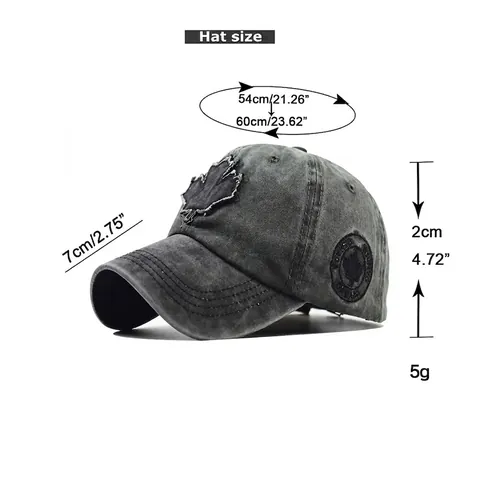 Cappello Da Baseball In Cotone Lavato Ricamo Foglia Di Acero Canada Stile Retrò Regolabile Cappello Da Sole Per Adulti