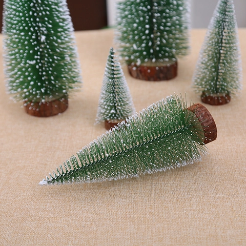 Mini Gefrosteter Weihnachtsbaum Schnee Beflockte Kiefer Mit Holzsockel Für Tisch Desktop Xmas Party Decor Haus Dekoration