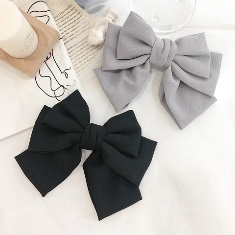 Pinza Para El Pelo Con Lazo Grande De Tela Gasa Multicapa Clip De Resorte Accesorio Elegante Para Mujeres Niñas