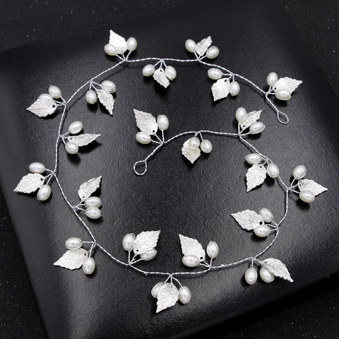 Diadema De Enredadera Para El Cabello De Novia Hecha A Mano Hoja De Aleación Perla Artificial Accesorios Para El Cabello Boda Fiesta Mujeres Estilo Barroco