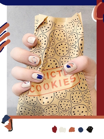 Matte Nail Art Stickers Waterproof Removable Geometric Colorful Minimalist DIY Manicure Wraps
