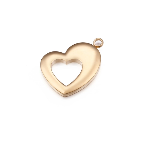 Colgante Corazón Hueco De Acero Inoxidable Dije Metal Pulido Para DIY Collar Pulsera Fabricación De Joyas Accesorio