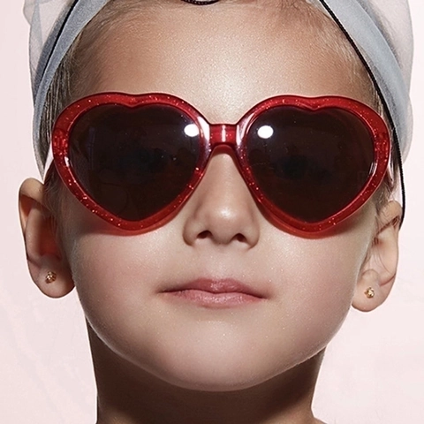 Hartvormige Kinder Zonnebril Glitter PC Frame Resin Lens UV Bescherming Schattige Mode Bril Voor Jongens Meisjes