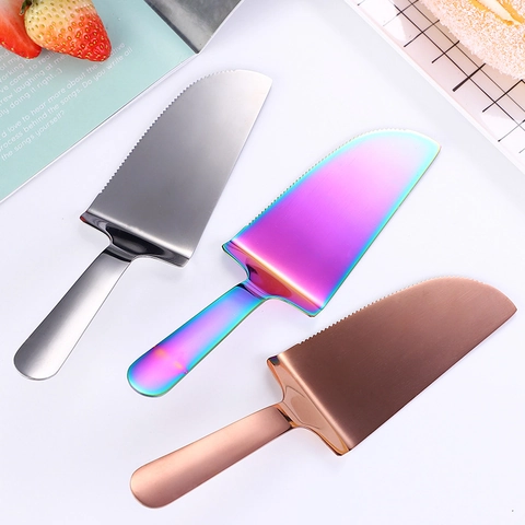 Stainless Steel Cake Server Pizza Spatula Serrated Edge Triangular Pie Divider Mirror Polished Baking Tool