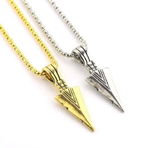 Vintage Pijlpunt Hanger Ketting Legering Speerpunt Geometrische Driehoek Sieraden Voor Mannen En Vrouwen Hip Hop Stijl