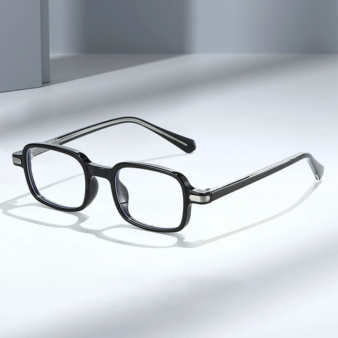 Occhiali Anti Luce Blu Quadrati Montatura TR90 Leggera Retro Di Tendenza Per Uomo Donna Con Cerniera A Molla