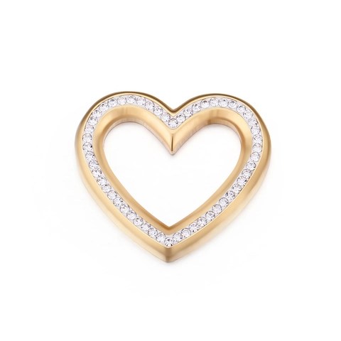 Colgantes De Corazón Hueco De Acero Inoxidable Con Diamantes De Imitación Accesorios Para Joyas DIY Dijes De Collar