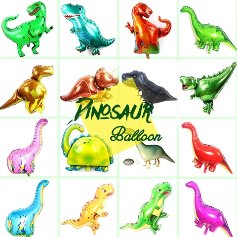 Dinosaur Aluminum Foil Balloons Cartoon Jurassic Animal Theme Kids Birthday Party Decoration Toy Novelty