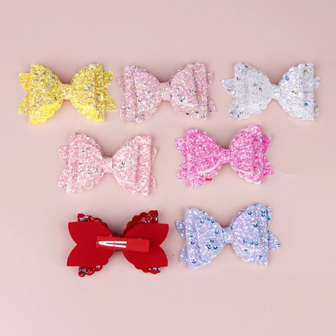 Glitzernde Pailletten Haarschleifen Für Mädchen Glitter Gelaagte Alligator Clips Haar-Accessoires