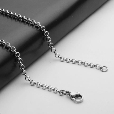 Polierte Edelstahl Rollo-Kette Halskette Für Damen Herren Unisex Basis O-Kette Schmuckherstellung DIY Zubehör