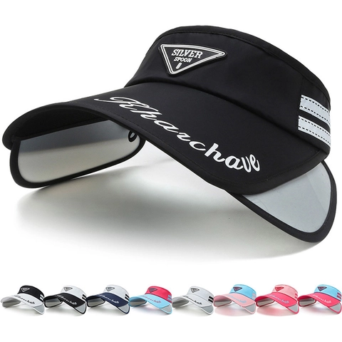 Sonnenblende Hut Einziehbarer Rand Leere Top Kappe Polyester Atmungsaktiv UV Schutz Outdoor Sportlich Unisex Verstellbar