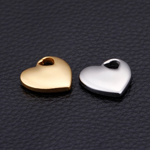 Dijes De Corazón Pulidos De Acero Inoxidable Colgantes Calados Para Fabricación De Joyas DIY Accesorios