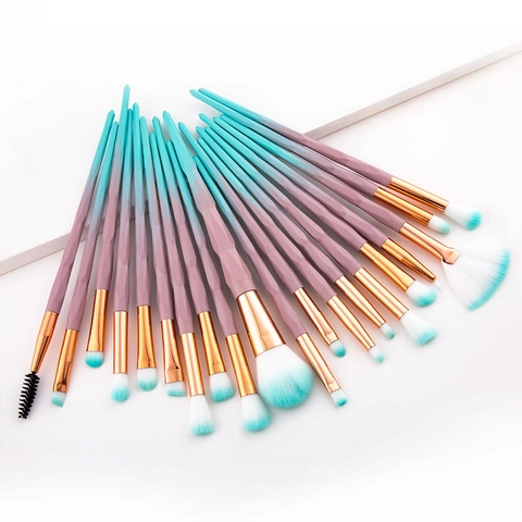 Professionelle Make-up Pinsel Synthetikfasern Diamantschliff Design Farbverlauf Beauty Tools Gesicht Augen