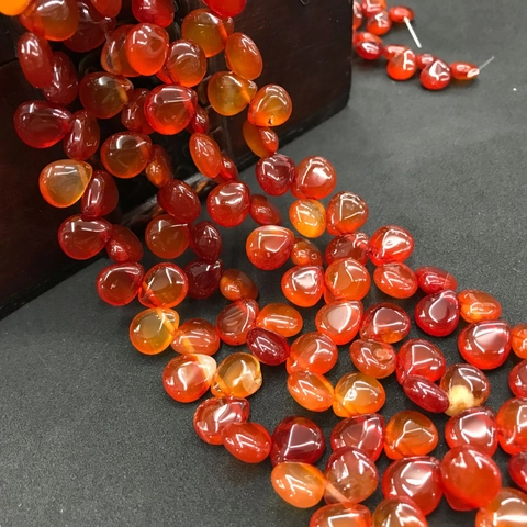 Teardrop Natural Crystal Agate Loose Beads DIY Jewelry Making Accessories Retro Stone Charms For Earrings Hairpins