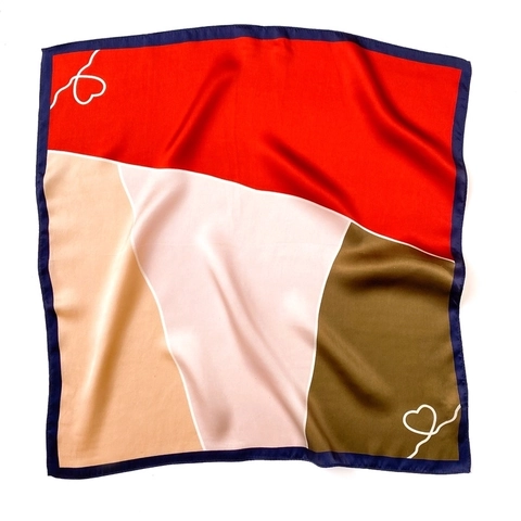 100% Mulberry Silk Square Scarf For Women Vintage Geometric Pattern Small Scarf Printed Bandana Elegant Silk Head Scarf Neck Scarf Gift