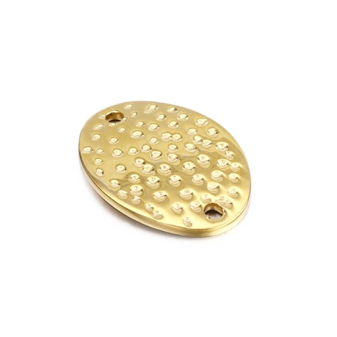 Colgantes Ovalados Textura Martillada Acero Inoxidable Conectores Doble Agujero DIY Fabricación Joyas Pulsera Collar Dijes Geométricos