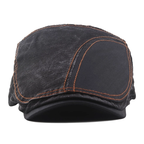 Coppola Vintage In Cotone Lavato Cuciture A Contrasto Berretto Retro Regolabile Cappello Da Sole Uomo Casual