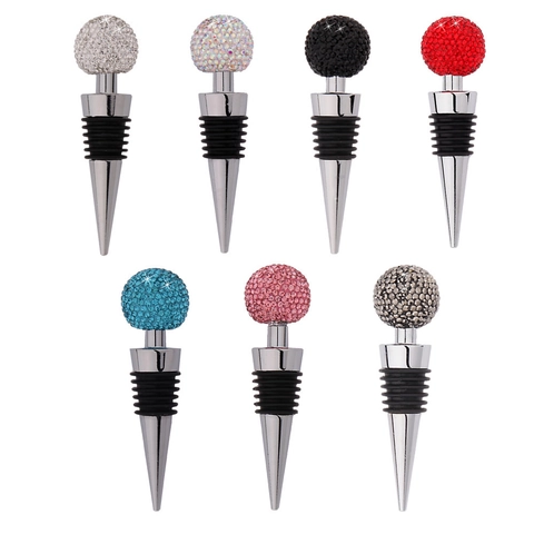 Tappo Per Bottiglia Di Vino Palla Strass Lega Zinco Conservatore Bevande Riutilizzabile Accessorio Bar Decorativo