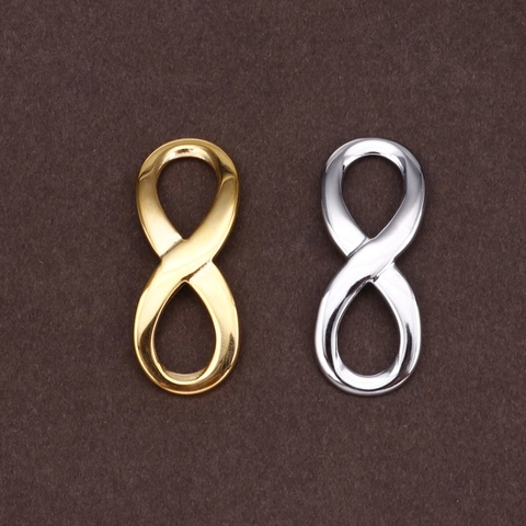 Conector Símbolo Infinito Acero Inoxidable Forma 8 DIY Accesorios Joyería Para Pulseras Collares Metal Pulido Liso