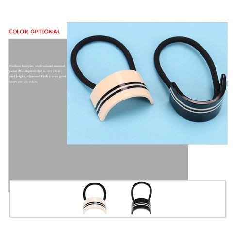 Minimalistische Azetat Bogen Gestreifte Haargummis Hochelastischer Pferdeschwanz Halter Haarschmuck Für Frauen