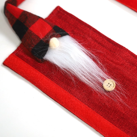 Christmas Refrigerator Handle Covers Gnome Burlap Holiday Kitchen Decor Oven Microwave Handle Protector Swedish Tomte
