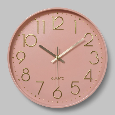 Orologio Da Parete Tondo Silenzioso Senza Ticchettio Quarzo A Batteria Plastica Numeri 3D Moderno Decorativo Per Casa